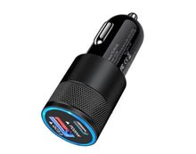 Cargar imagen en el visor de la galería, CARGADOR PARA AUTO CON PUERTO USB Y TIPO C