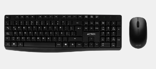 Kit De Teclado Y Mouse Acteck Mk440 Inalambrico, 105 Teclas, Receptor Usb, Negro