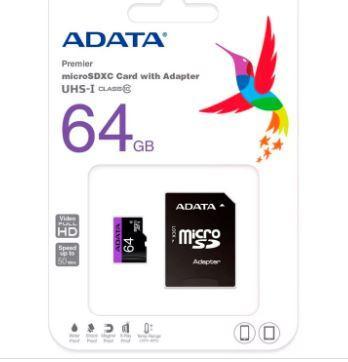 Memoria Micro Sd Adata UHS-I 64 GB clase 10