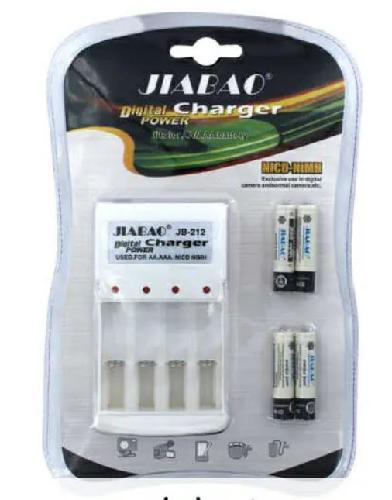 CARGADOR DE BATERIAS JIABAO AA DC16 JB-212 4 BATERIAS MKU