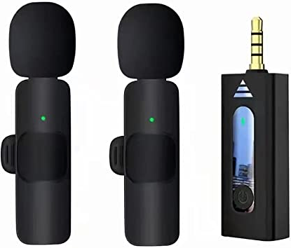 Micrófono Lavalier 3.5 dual Inalámbrico auxiliar 3.5 mm plug and play distancia 20m