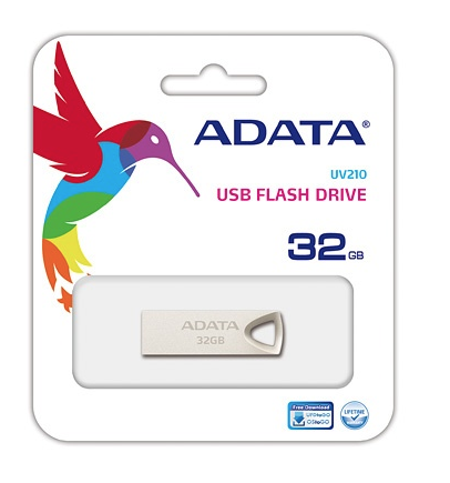 MEMORIA ADATA 2.0 UV210 32 GB METALICA PLATA