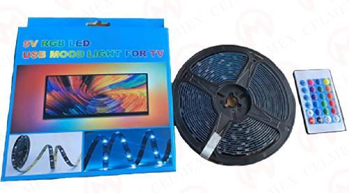 TIRA DE LUZ LED 5 METROS PARA DECORACION PANTALLA C CONTROL REMOTO LED-003