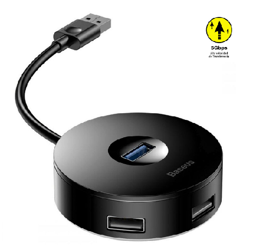 HUB 4 USB CON LAMPARA REDONDO ROUND BOX CARGA RAPIDA USB 3.0