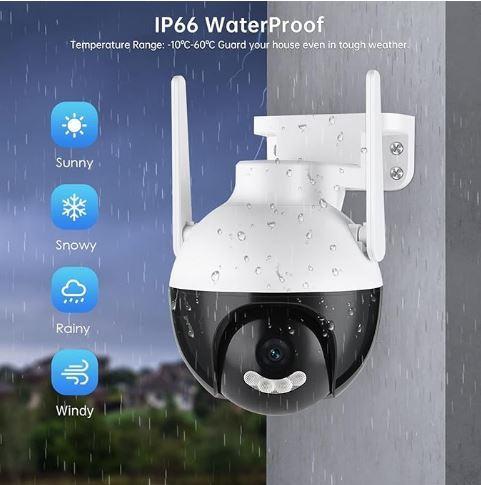 Cámara WiFi PTZ 4MP Ai Detección humana Video vigilancia Exterior Color IR Visión nocturna Nube CCTV