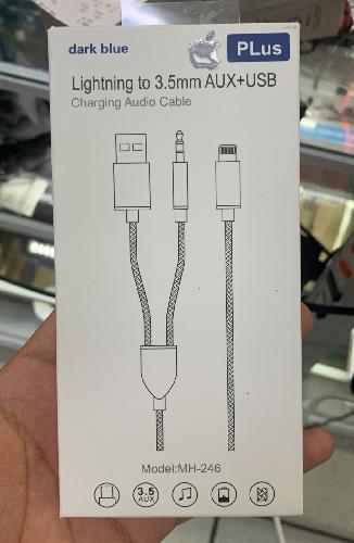 ADAPTADOR DE 3.5 AUX Y CARGA A LIGHTINING IPHONE MH-246