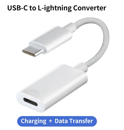 ADAPTADOR DE LIGHTING A TIPO C PARA CARGAR Y TRANSFERENCIA DE ARCHIVOS