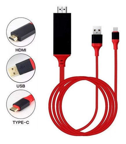 CABLE TIPO C A HDMI MHL + USB CARGA 2 en 1 wxc