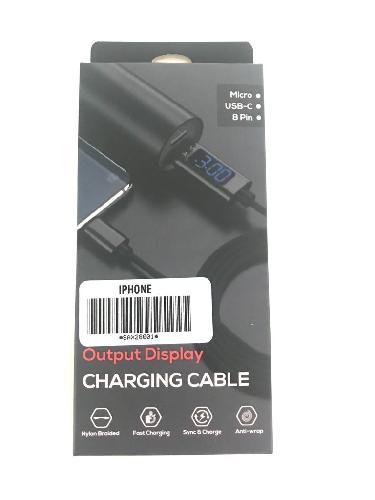 CABLE INTELIGENTE LIGTHINING IPHONE CON PANTALLA VOLTAJE Y AMP