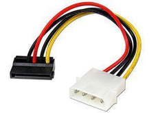 Cargar imagen en el visor de la galería, CABLE de poder MOLEX  (4-pin) Macho - SATA Hembra, 15cm
