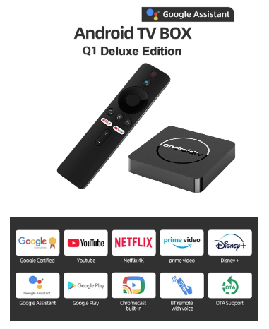 TV BOX 4K ULTRA HD SMART TV CONTROL DE VOZ CON GOOGLE