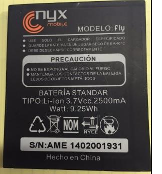 PILA NYX 2500mAh LITION 3.7