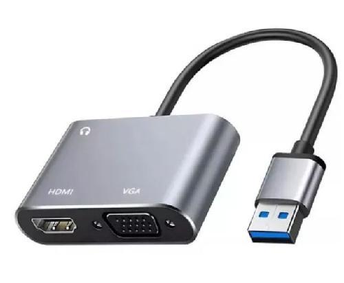 Adaptador Usb A Hdmi/vga, Full Hd 1080p Con Salida De Audio