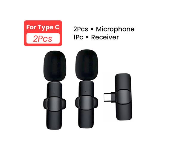 MICROFONO LAVALIER INALAMBRICO DUAL PORTATIL PARA ANDROID TIPO C
