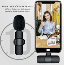 Cargar imagen en el visor de la galería, MICROFONO LAVALIER INALAMBRICO SENCILLO PORTÁTIL PARA IPHONE
